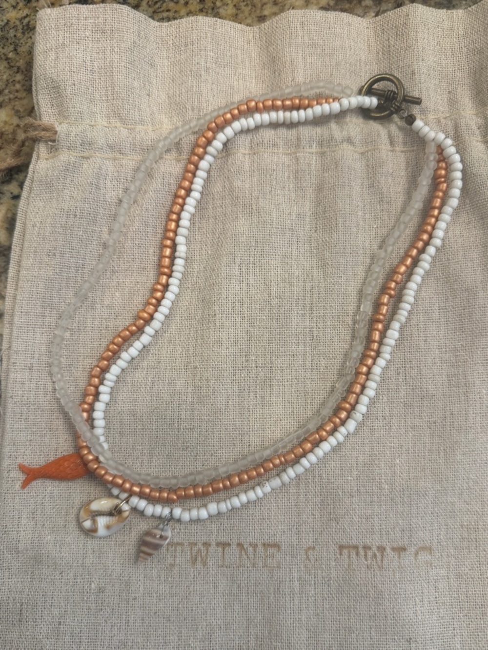 Twine and Twig Seed Choker Necklace - Coral Bay